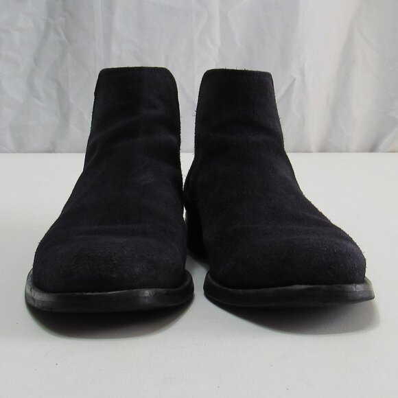 Aldo Men's Vianello Suede Chelsea Boots Size 9 - Navy Closed Square Toe Slip On - Picture 2 of 10